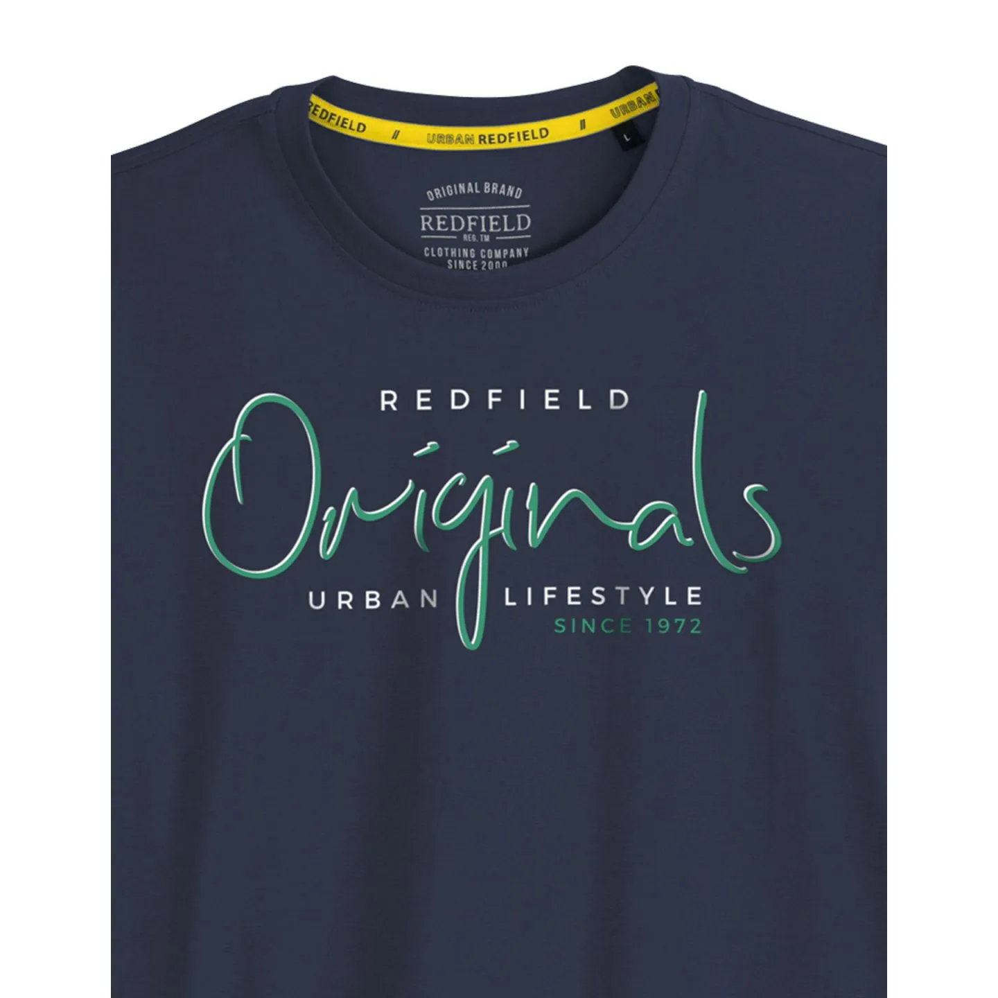 T-shirt à manches courtes grande taille pour homme avec imprimé REDFIELD Originas | 100% coton | Style simple et urbain