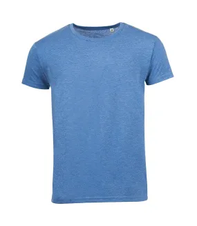 T-shirt à manches courtes homme bleu chiné SOLS