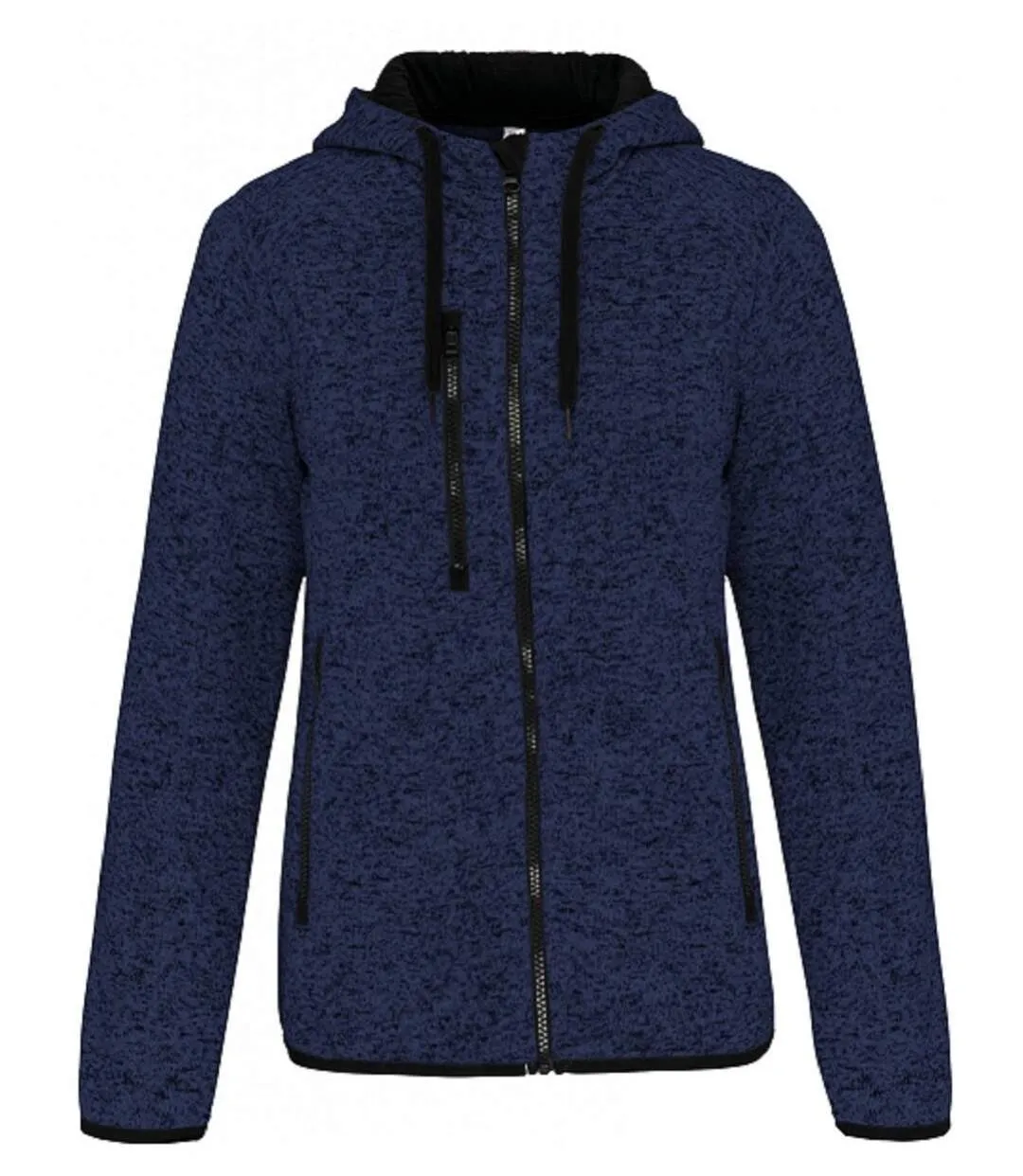 Veste à capuche chinée - Femme - PA366 - bleu marine mélange